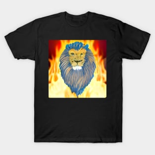 BLUE-HAIRED FIRE LION T-Shirt